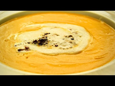 Süßkartoffelsuppe mit Chorizo und Vanilleschaum | @TopfguckerTV #rezept