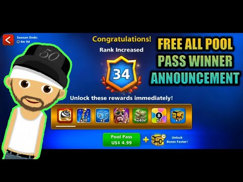 FREE ALL POOL PASS WINNER ANNOUNCEMENT | QUICK DANIEL IN 8BALLPOOL | @LeGendDaNish