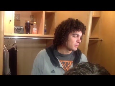 Anderson Varejao talks after the Cavs win over the Hornets
