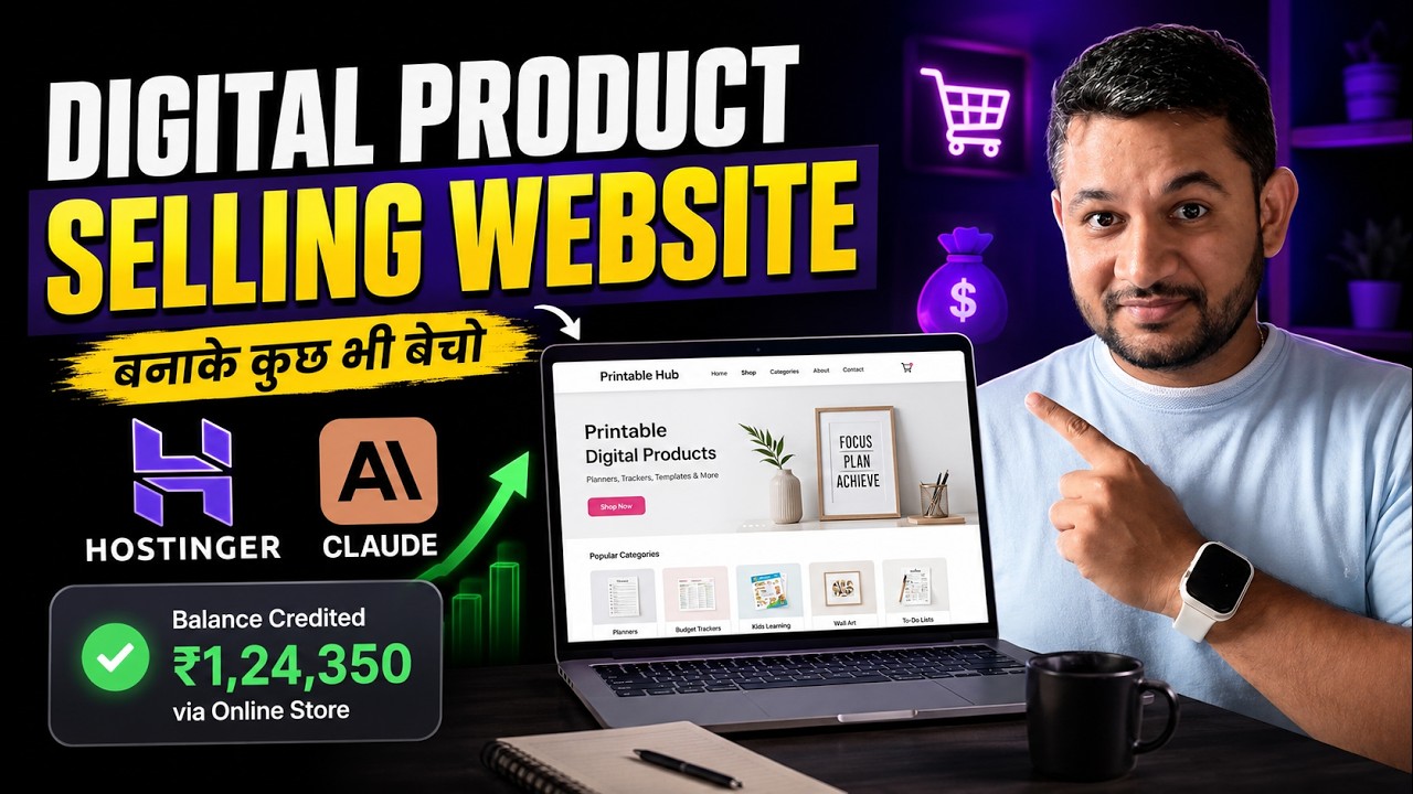 🔥 AI से Digital Online Product Selling Website कैसे बनाएँ? | In Just 5 Min