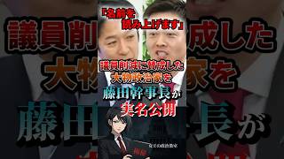 【名前を読み上げます‼️】議員削減に賛成した大物政治家を藤田幹事長が実名公開 #政治 #政治家 #日本 #国会