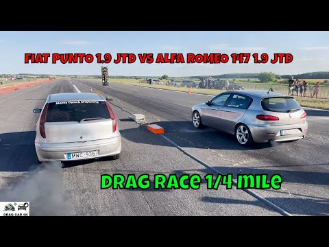 FIAT PUNTO 1.9 JTD vs ALFA ROMEO 147 1.9 JTD drag race 1/4 mile 🚦🚗 - 4K UHD