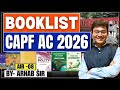 Booklist Sources For Capf AC 2026 Exam UPSC CAPF AC 2026 Paper 1 Booklist