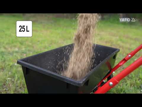 Сівалка і розкидач на 2-х колесах YATO бункер- 25 л, зона дії- 0.5 м, 76x 71x 87 см, 10 полож відкри