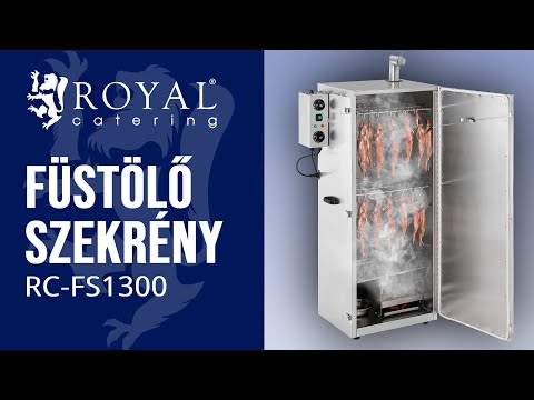 Videó - Füstölő szekrény - 147 L - Royal Catering - 8 rács