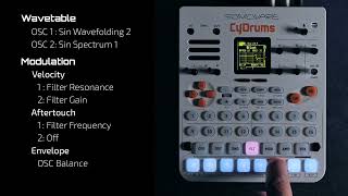 Video thumbnail for CyDrums Sound Demo with MOD-Velocity and MOD-Aftertouch by SONICWARE