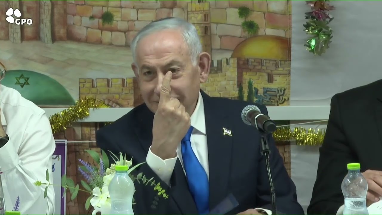 ראש הממשלה בנימין נתניהו באירוע לימוד תורה לליל הושענא רבה בסימן ״גבורה״ בסו