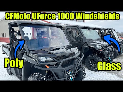 ALL New Glass Windshield + Poly comparison! 2023 CFMoto UForce 1000 / UForce 1000 XL