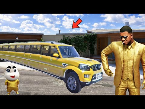 FRANKLIN AND SHINCHAN MAKE WORLD LONGEST GOLD SCORPIO CAR IN GTA 5