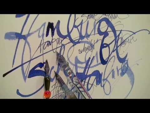 Mit Glasfeder Handschrift gestalten und künstlerische Grußkarten entwerfen.