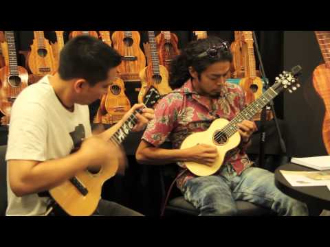 KoAloha Ukulele NAMM 2015:  Abe Lagrimas Jr. & Hironobu Saito