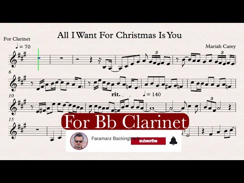 All I Want For Christmas Is You - Mariah Carey-High Quality Play Along For Bb Clarinet - Sheet Music