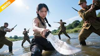 A female agent seizes a Japanese bayonet barehanded, thrusts its sheath through the enemy's abdomen!