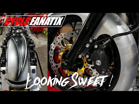 SILVERBACK GETTING FENDERS, AND ARLEN NESS 14" BIG BRAKE ROTOR KIT INSTALLED - PERFORMANCE BAGGER
