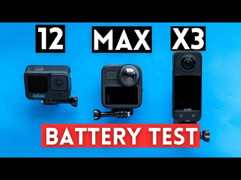 GoPro 12 vs GoPro MAX vs Insta360 X3 - Battery Test Comparison
