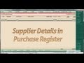 actual supplier details in purchase register customization in tally.erp 9