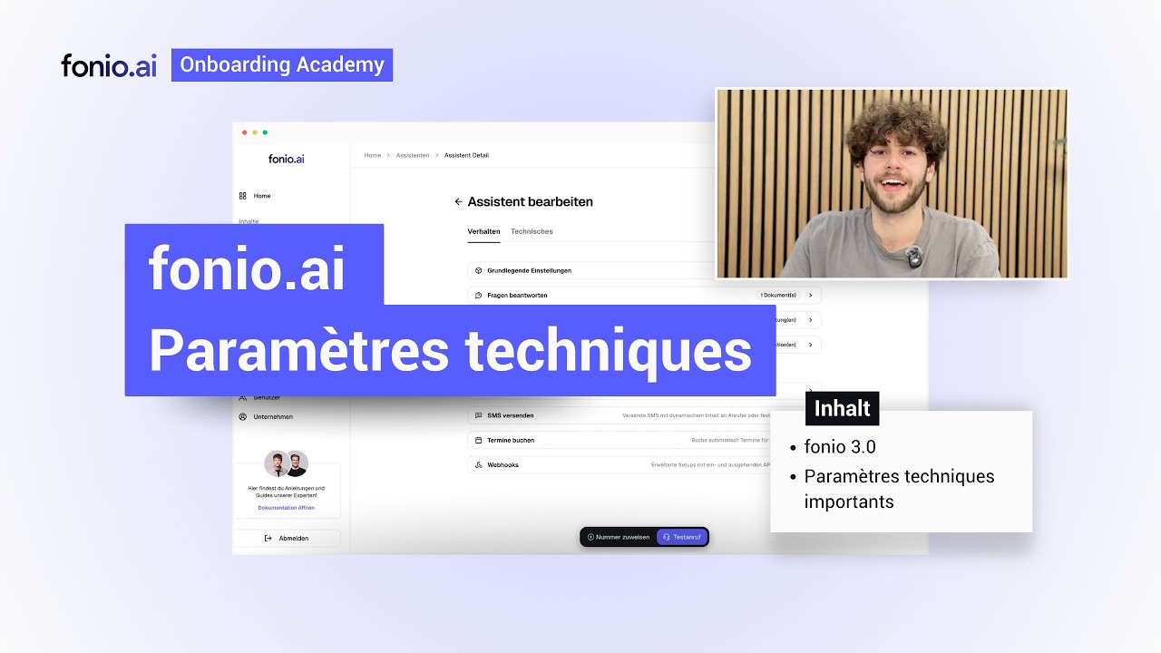 Paramètres techniques | Onboarding Academy