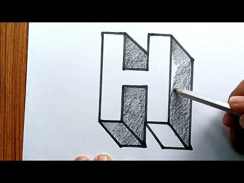 How to Draw 3D Letter H | Easy 3D Drawing for Beginners | Kasturimaa Arts