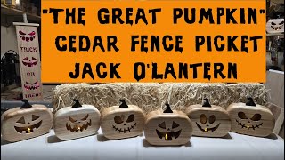 Pumpkin Shaped Wood Jack-O'-Lantern