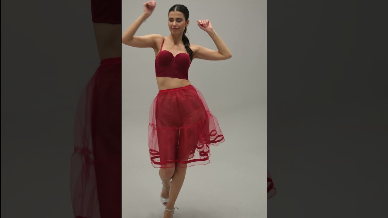 Red Voile Petticoat with Elastic Band - Perfect for Parties