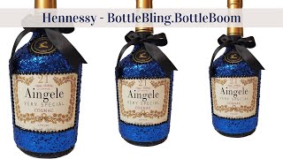 Hennessy Bling Bottle + Custom Label Detailed Video | Tips and Tricks | VLOGMAS DAY 7