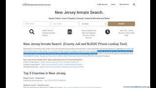 New Jersey Inmate Search (Prison NJDOC Inmate Lookup / Jail Rosters By Name)