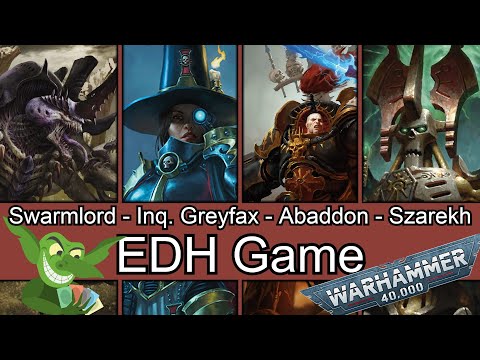 Who's the most grim dark? Swarmlord vs Greyfax vs Abaddon vs Szarekh #MTGxWH40K #edh #cmdr game play