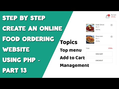 Step by step create an Online Food Ordering website using PHP Part 13