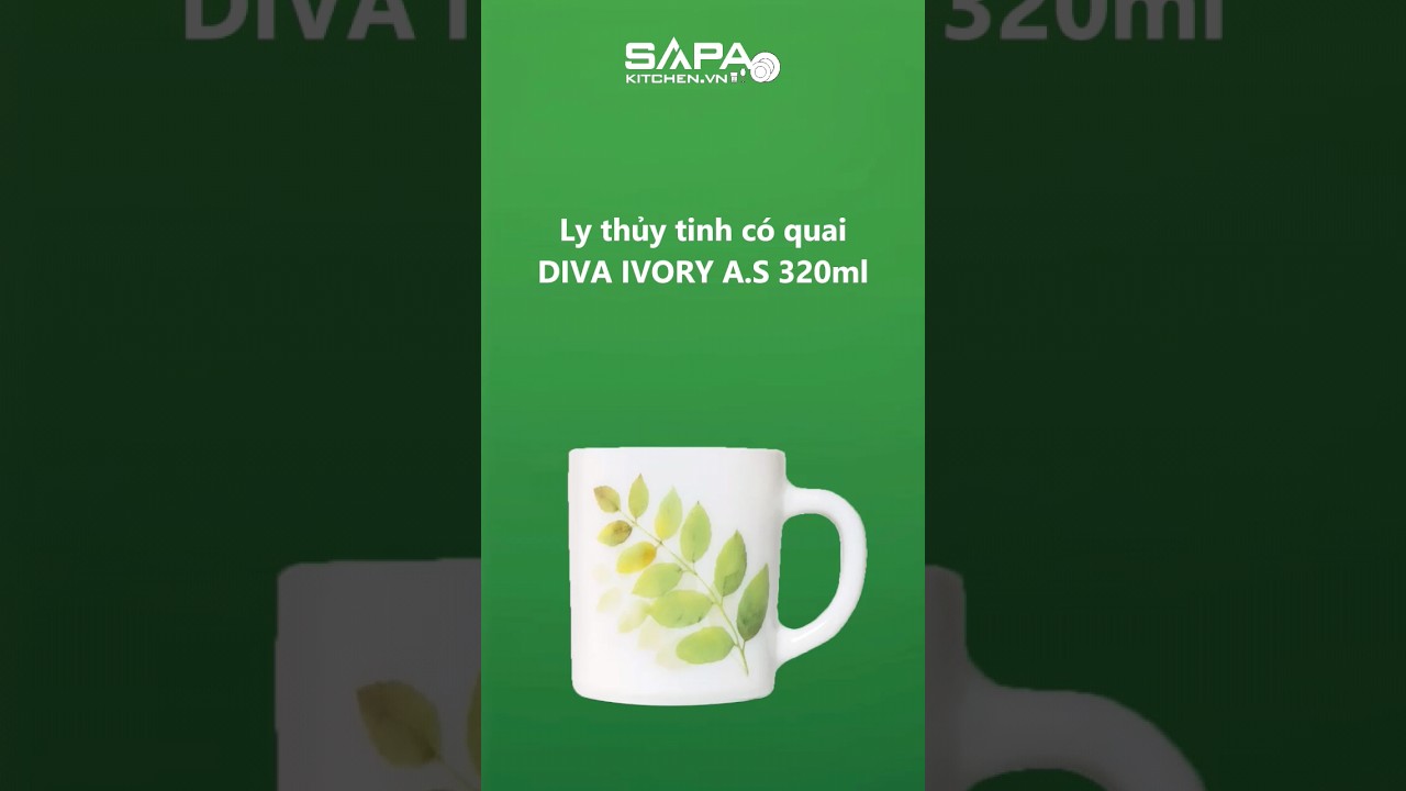 Ly thủy tinh có quai 32cl Diva Ivory A.S