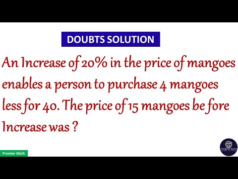 An Increase of 20% in the price of mangoes enables a person to purchase 4 mangoes less for 40. The p