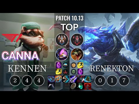 T1 Canna Kennen vs Renekton Top - KR Patch 10.13