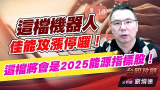 這檔機器人佳能攻漲停囉！這檔將會是2025能源指標股！｜台股攻略｜劉烱德 (圖)