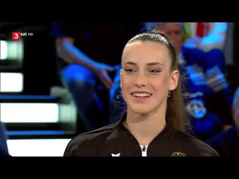 Darja Varfolomeev im ZDF Sportstudio - Torwandschiessen