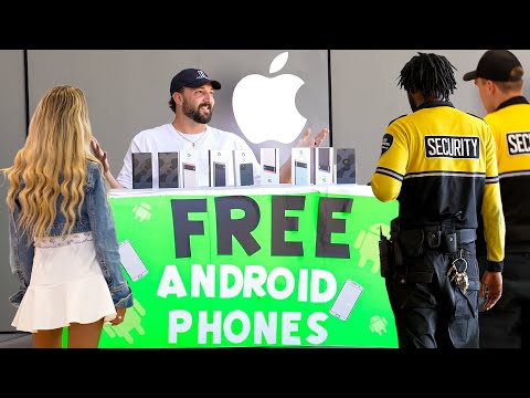 Giving Away Free Androids In Front Of The Apple Store