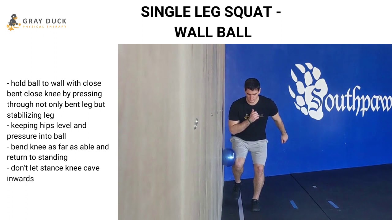 Single Leg Squat - Wall Ball