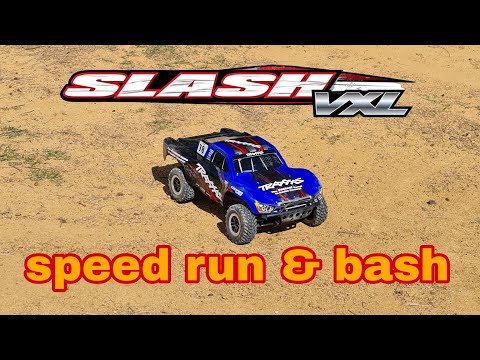 Traxxas Slash Vxl 2wd first bash and speed run on 2s & 3s #traxxas