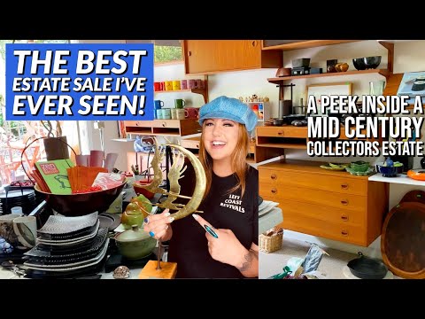 COME SEE ME THIS WEEKEND! | Estate Sale Shopping | Flea Market | Thrift Vlog | Mid Century Modern