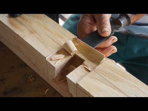 Amazing Perfect Hide Wood Joints Japanese Techniques   Awesome Hand Cut Mitred Dovetails