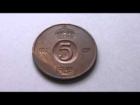 Sweden money - The 5 Öre coin from 1960 in HD
