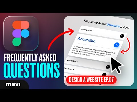 WEB DESIGN IN FIGMA ep.07: Interactive FAQs Section with ACCORDIONS – Free UX / UI Course