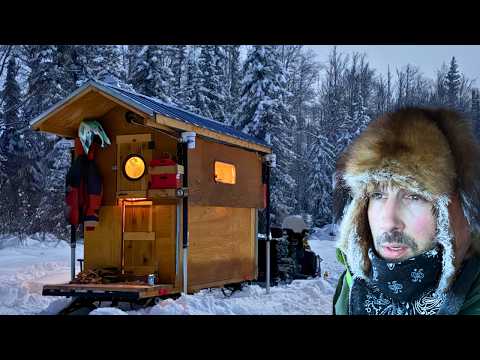 Solo Winter Camping in my Snowmobile Cabin in the Alaskan Wilderness