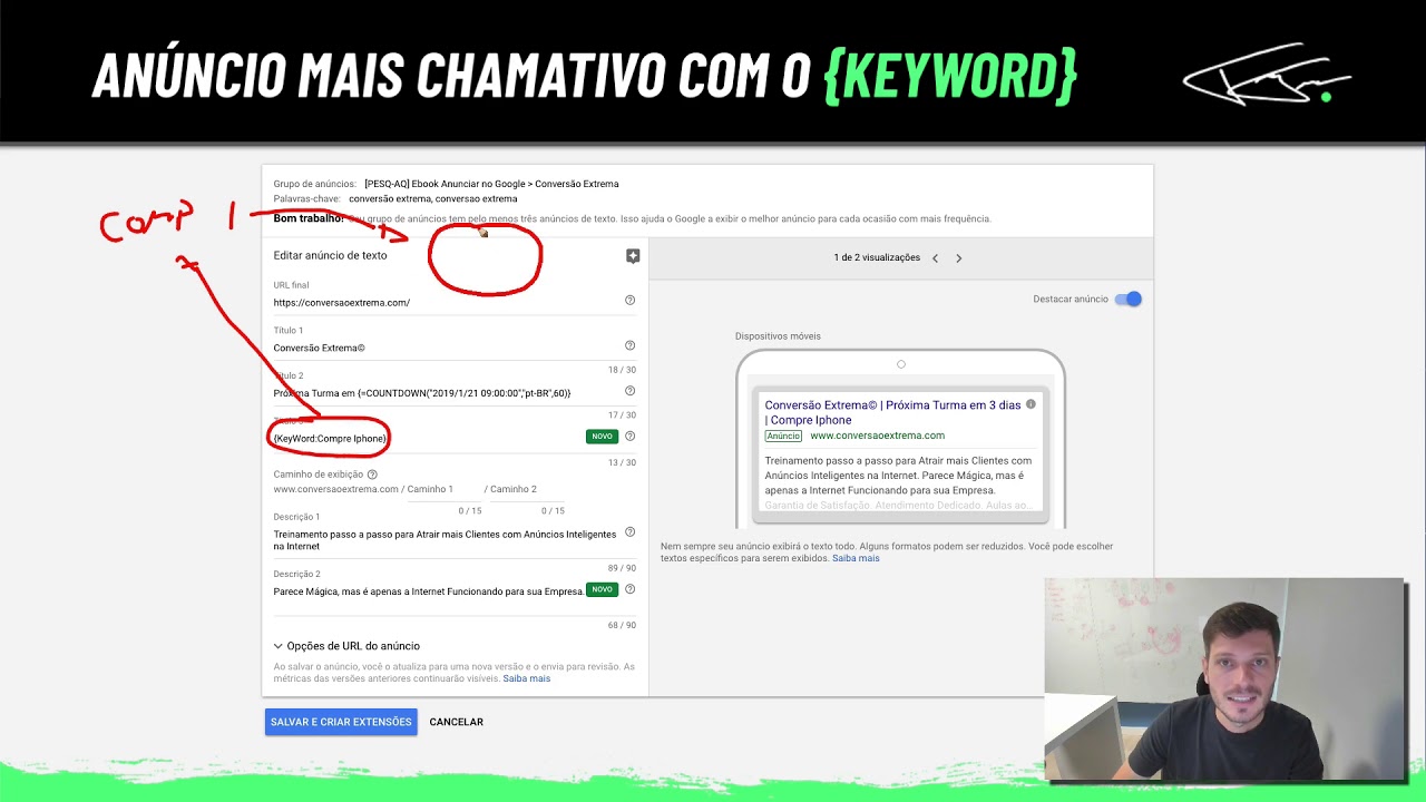 ANÚNCIOS CHAMATIVOS NO GOOGLE COM O {KEYWORD}