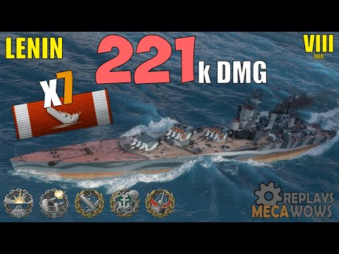 Battleship Lenin 7 Kills & 221k Damage | World of Warships Gameplay