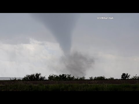Huge Debris Collar In The Air Around The Fort Stockton, Texas Tornado