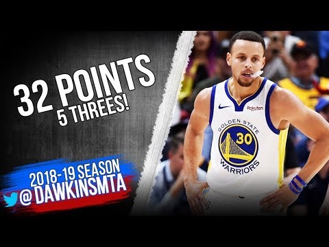 Stephen Curry Full Highlights 2018 12 19 Warriors vs Jazz   32 Pts 5 Threes!  FreeDawkins