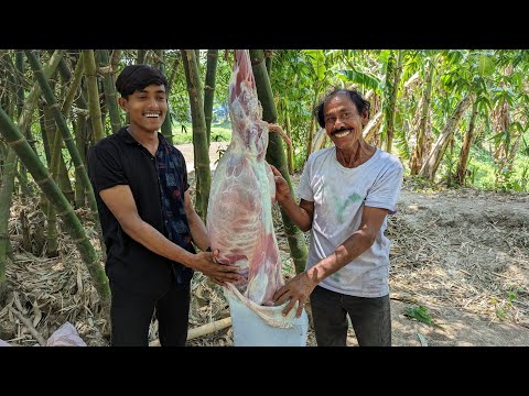 A ghost team. Goat meat cooking video