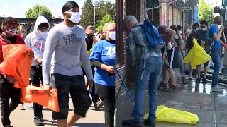 Neighbors Band Together to Clean After Looting