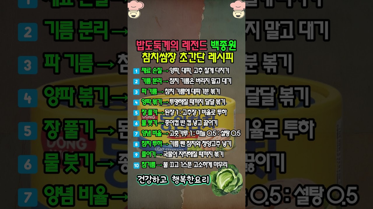 [간편레시피] 백종원 참치쌈장 황금 레시피