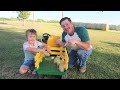 Finding hay for our ducks on the farm using tractors and more