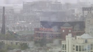 STORMY OPENING DAY: Rain is falling as the SF Giants prepare for their home opener